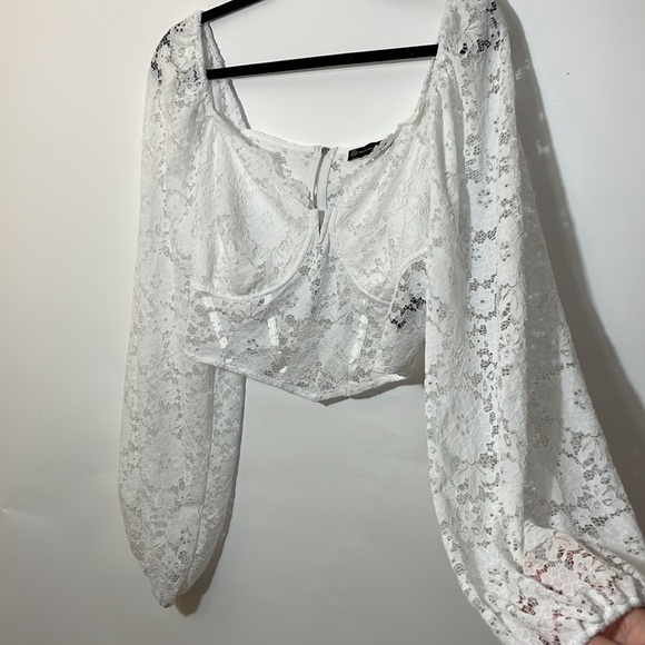 Fashion to Figure 1 lace corset top white long sleeve - Picture 8 of 10
